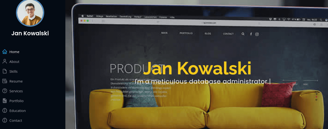 Graphic 2: Example of a portfolio website.